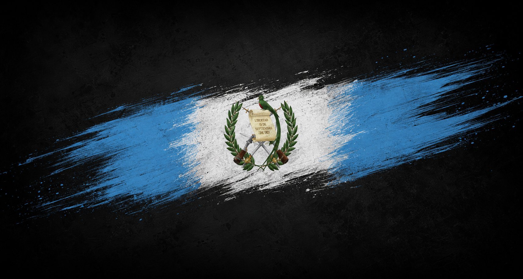 Guatemala flag with brush stroke effect on dark background